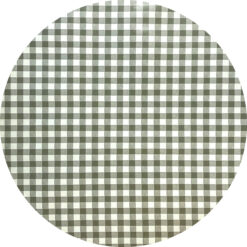 Vaxduk Rund Café ruta Mossgrön 140cm bred med kantband